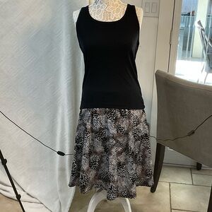 Leopard Print Skirt and black top bundle
